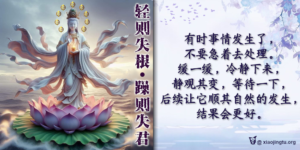 菩萨 塞翁失马 焉知非福 贪嗔痴 凡事都有因果 道德经 为者败之执者失之 知人者智自知者明 轻则失根躁则失君 静观其变 冷静处事 自省